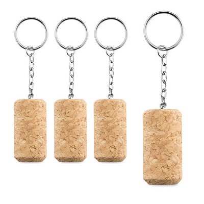 Breloc cu dop din pluta pentru sticla si inel pentru chei - MO9343 brelocuri cu dopuri de pluta MO9343