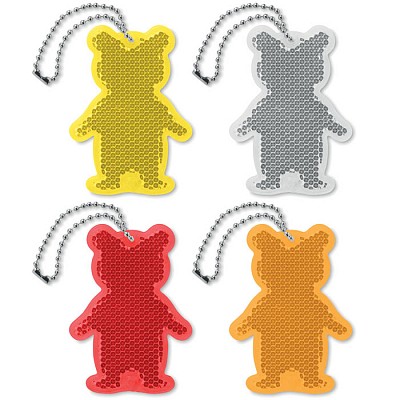 Breloc reflectorizant cu forma de ursulet si lantic de prindere - MO9104 brelocuri reflectorizante cu forma de ursulet MO9104