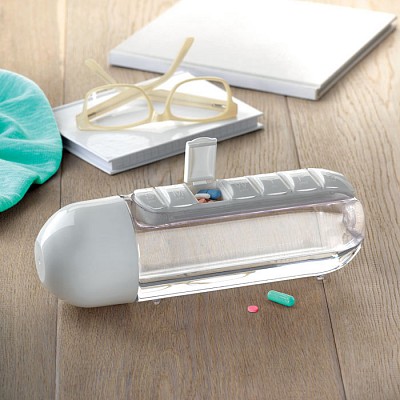 Bidon de baut cu organizator pentru medicamente detasabil - MO9249 MO9249 bidoane cu compartimente pentru pastile