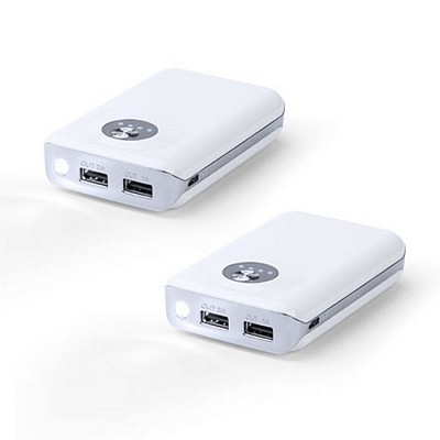 Powerbank dublu cu lanterna LED - V3563 powerbank uri promotionale duble cu lanterna LED V3563