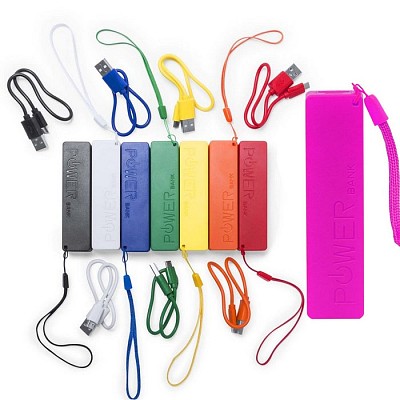 Powerbank de 2000 mAh din ABS cu snur de prindere - V3560 powerbank uri de 2000 mAh din ABS cu snur de prindere V3560
