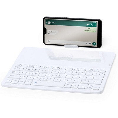 Tastatura bluetooth cu suport si incarcator wireless de telefon - V3974 tastaturi wireless promotionale cu suport de telefon V3974