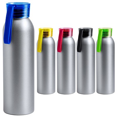 Bidon sport din aluminiu cu capacitate de 650 ml cu capac colorat - AP721157 bidoane promotionale cu capac colorat AP721157