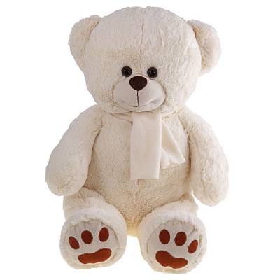 Ursulet din plus cu fular alb - HE043 ursuleti mari din plus cu fular alb HE053
