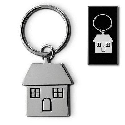 Breloc cu forma de casa realizat din metal - V2077 V2077 brelocuri metalice cu forma de casa
