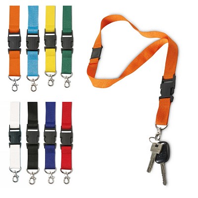 Lanyard de 25 mm cu catarama din plastic - V2403 V2403 lanyarduri colorate cu carabina metalica si catarame din plastic