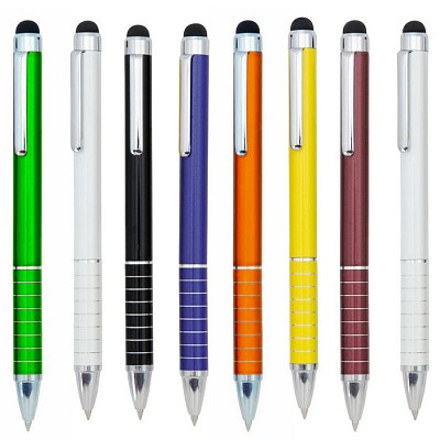 Pix colorat cu varf touch pen negru - V3245 pixuri metalice cu varf touch pen V3245