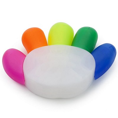 Evidentiator colorat cu forma de mana - V1327 seturi de 5 evidentiatoare colorate V1327