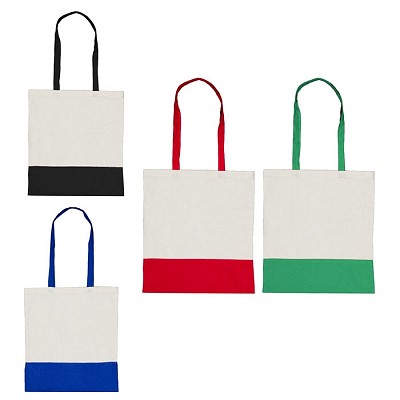 Sacosa de cumparaturi cu baza colorata si toarte lungi - V9490 sacose bicolore de cumparaturi V9490