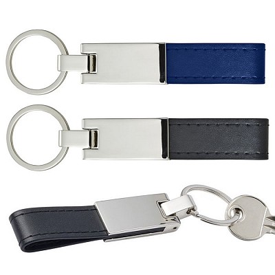 Breloc metalic cu curea din imitatie de piele - V0636 V0636 brelocuri metalice cu banda din imitatie de piele