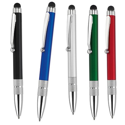 Pix din plastic cu grip striat si varf touch pen - V3317 pixuri metalice promotionale cu touch pen V3317