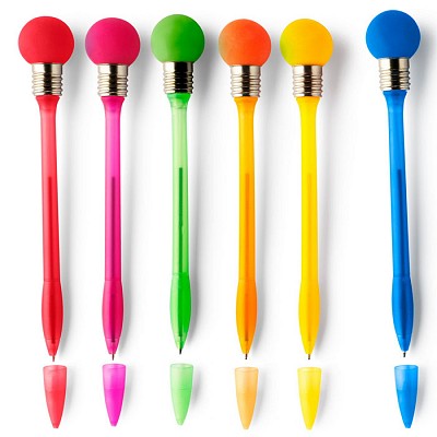 Pix cu corp colorat din plastic si capat cu forma de bec - V1006 pixuri din plastic cu capat cu forma de bec V1006