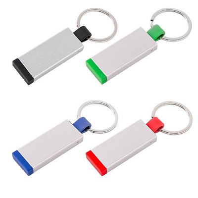 Breloc metalic lat cu forma dreptungiulara - V0590 brelocuri metalice cu accesorii colorate V0590