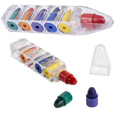 Set de 6 mini creioane cerate in cutie transparenta - V7345 seturi de creioane cerate in cutie transparenta V7345