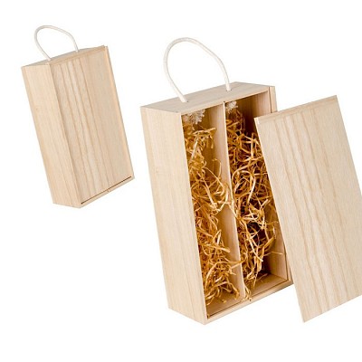 Cutie din lemn pentru 2 sticle cu capac glisant - V5388 cutii din lemn pentru doua sticle de vin V5388