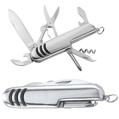 Briceag de buzunar metalic cu 7 accesorii pliabile - V4601 briceaguri multifunctionale de buzuar V4601