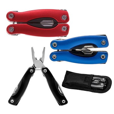 Patent din otel inoxidabil cu 12 accesorii pliabile - V7708 patenti promotionali cu manere colorate pliabile V7708