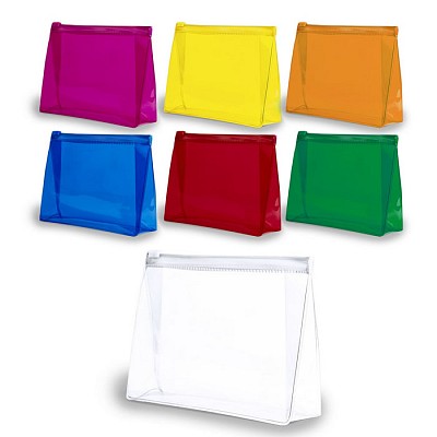 Geanta cosmetica transparenta cu fermoar - V0543 genti cosmetice semitransparente colorate V0543
