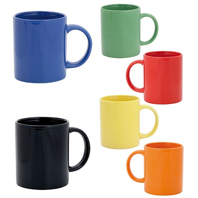 Cana ceramica colorata cu maner rotund si design clasic - 3963 cani ceramice colorate cu capacitate de 370 ml 3963