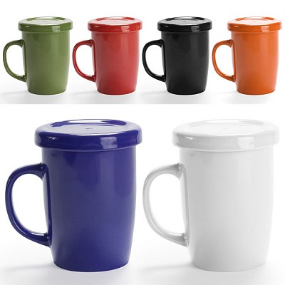 Cana ceramica cu capac si capacitate de 380 ml - 4706 cani ceramice colorate cu capac 4706