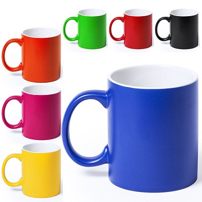 Cana ceramica colorata cu interior alb si maner rotund - 5291 cani promotionale ceramice cu interior alb 5291