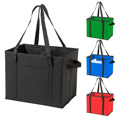 Sacosa pliabila cu burduf de 25 cm si manere lungi intarite - AP781737 sacose mari pliabile cu manere lungi AP781737