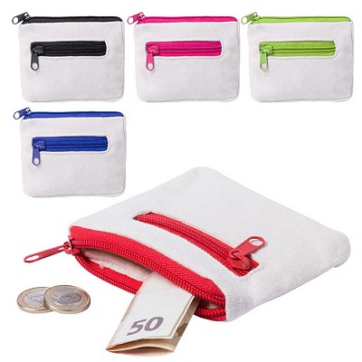 Portofel alb cu fermoare colorate - AP781829 portofele promotionale cu fermoare colorate AP781829