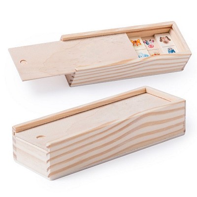 Joc de domino in cutie din lemn cu 28 de piese - V7875 jocuri promotionale de domino din lemn V7875