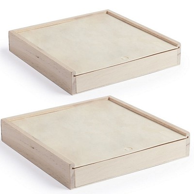Set de 4 jocuri in cutie din lemn - V7364 seturi de jocuri promotionale cu piese din lemn V7364