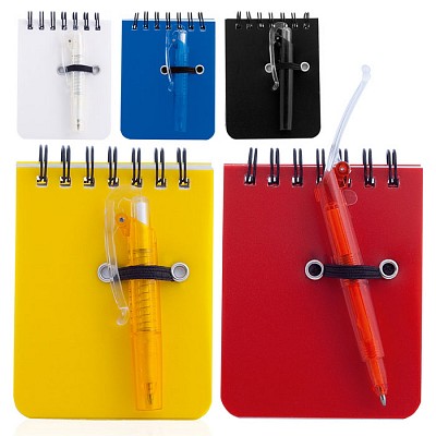 Notes cu pix si spira metalica - V2575 notesuri cu pix si coperti colorate cu spira V2575