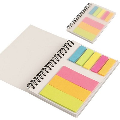 Carnetel cu spira metalica si etichete adezive colorate - V2950 carnetele cu spira si etichete colorate V2950