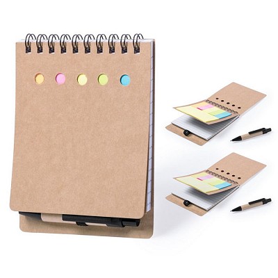 Notes cu etichete adezive colorate si pix inclus - V2925 carnetele A6 cu etichete colorate V2925
