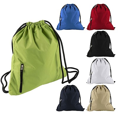 Rucsac cu buzunar frontal cu fermoar si snur dublu - V0584 rucsaci colorati cu snururi si buzunar frontal cu fermoar V0584