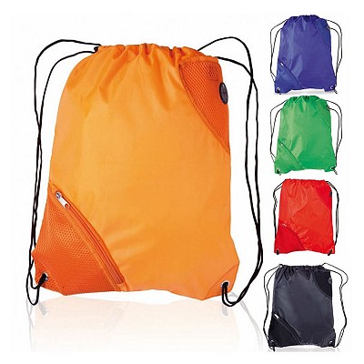Rucsac cu iesire pentru casti audio si snur dublu - V4740 rucsaci promotionali cu snururi si buzunar frontal V4740