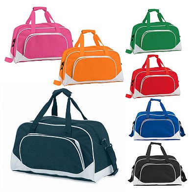 Geanta sport cu bareta pentru umar si buzunar frontal cu fermoar - V4785 genti sport colorate cu buzunar frontal V4785