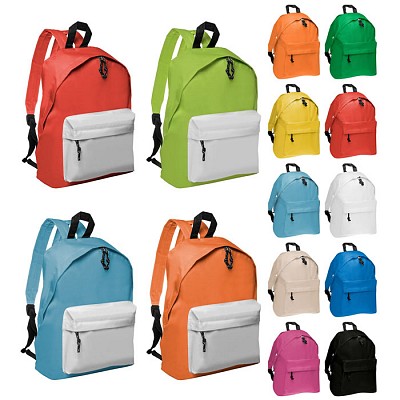 Rucsac cu buzunar frontal cu fermoar si maner - V4783 V4783 rucsaci promotionali cu buzunar frontal alb