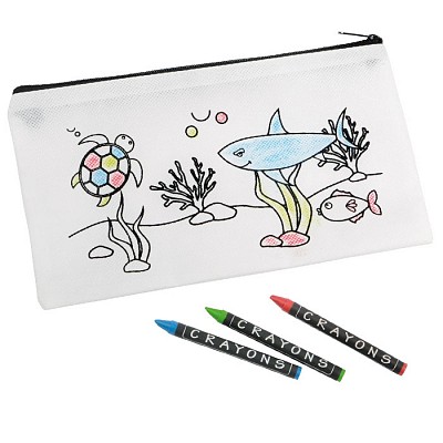 Penar cu fermoar si 3 creioane cerate - 0504114 penare promotionale cu creioane cerate incluse 0504114