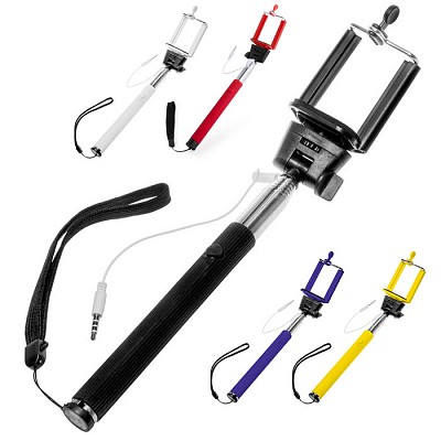 Monopied cu maner ajustabil colorat si cablu jack - V3462 monopieduri pentru selfie V3462 cu maner ajustabil