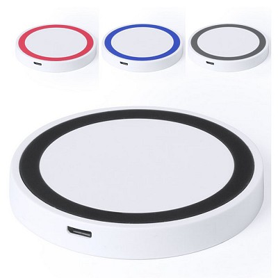 Incarcator wireless rotund din ABS - V3767 incarcatoare USB wireless promotionale V3767