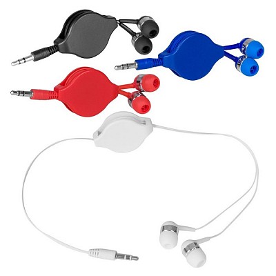 Casti audio cu cablu retractabil si design modern - V3752 casti audio promotionale cu cablu retractabil V3752