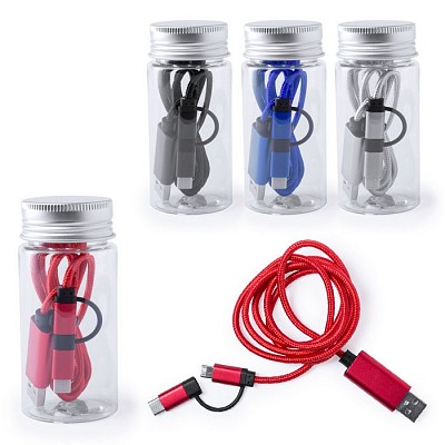 Incarcator USB 3 in 1 in cutie cu capac - V3956 incarcatoare promotionale USB V3956