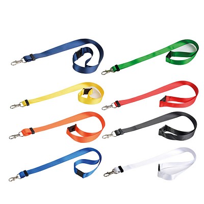 Lanyard din poliester cu catarama din plastic si carabina metalica - 15431 15431 lanyarduri colorate cu carabina metalica si catarama din plastic