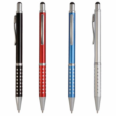 Pix din aluminiu cu agatatoare eleganta si capat touch pen - 13841 pixuri metalice din aluminiu cu touch pen 13841