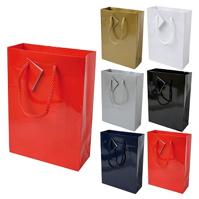 Punga de cadou cu snururi din nylon si burduf de 7 cm - 15123 pungi promotionale de cadou cu snururi si burduf de 7 cm 15123