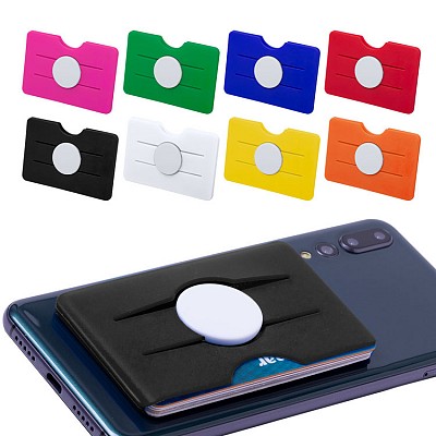 Portcard din plastic cu compartiment spatios si adeziv pentru telefon - AP721405 portcarduri de telefon cu banda adeziva AP721405