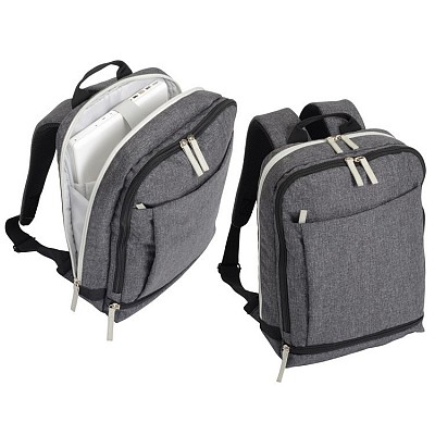 Rucsac gri cu 3 compartimente frontale si barete buretate - 0819630 rucsaci gri cu compartiment de laptop 0819630