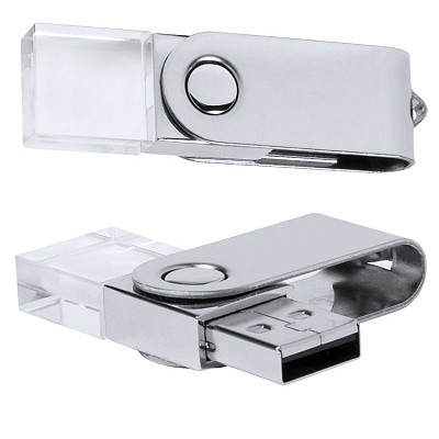Stick USB de 16 GB cu lumina LED alba - AP721341 stick uri USB de 16 Gb cu protectie metalica AP721341