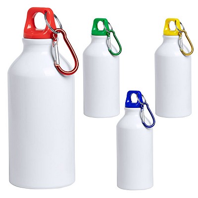 Bidon sport din aluminiu cu capac si carabina colorate - AP721530 bidoane albe metalice cu capac si carabina colorate AP721530