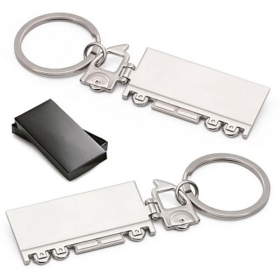 Breloc cu inel metalic mare pentru chei si forma de camion - 93341 brelocuri metalice cu forma de camion 93341