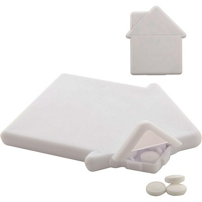 Cutie din plastic cu forma de casa si dropsuri mentolate - AP896008 AP896008 cutii cu forma de casa si dropsuri incluse